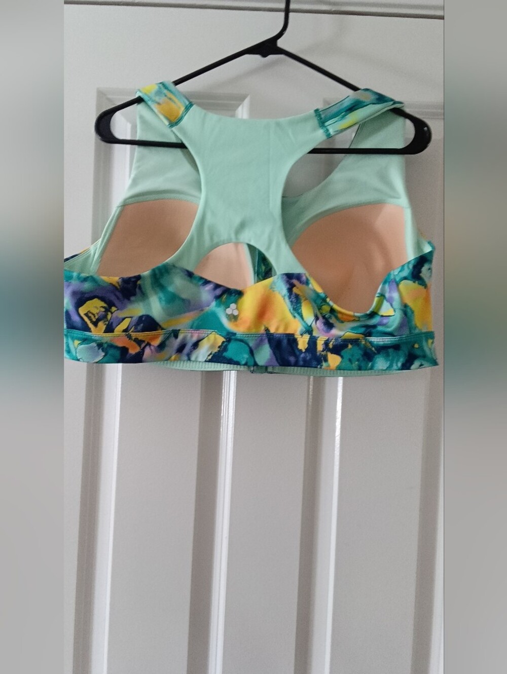 TEK GEAR   WORKOUT GEAR Aqua Teal Yellow Abstract Zip-Up Workout Top SIZE 3X NEW - Picture 5 of 9